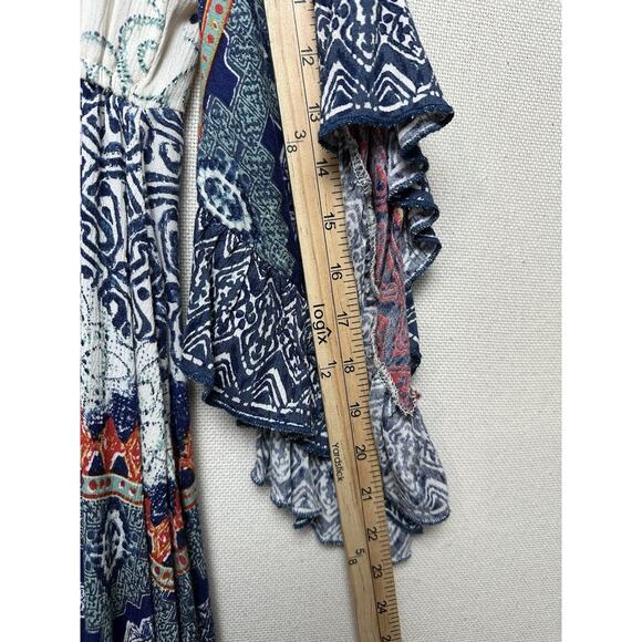 Angie Women’s Sz S Bohemian Top Gipsy Flare Butterfly Sleeves V-Neck Peasant - Picture 8 of 11